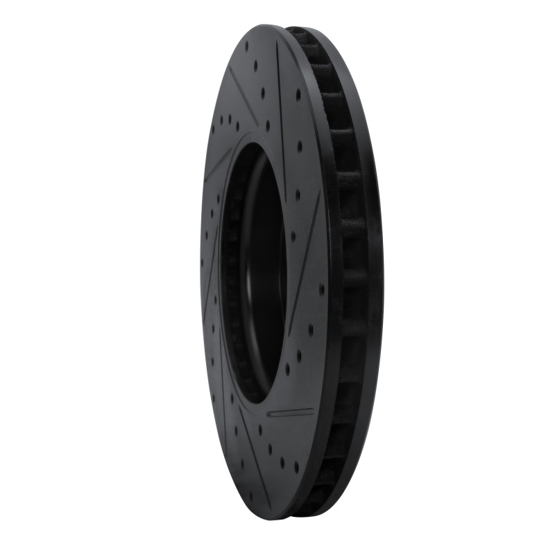 Mercedes-Benz A220 Brake Rotor (1) - Front Left - R1 Concepts - Drilled & Slotted - Black - `19-`26